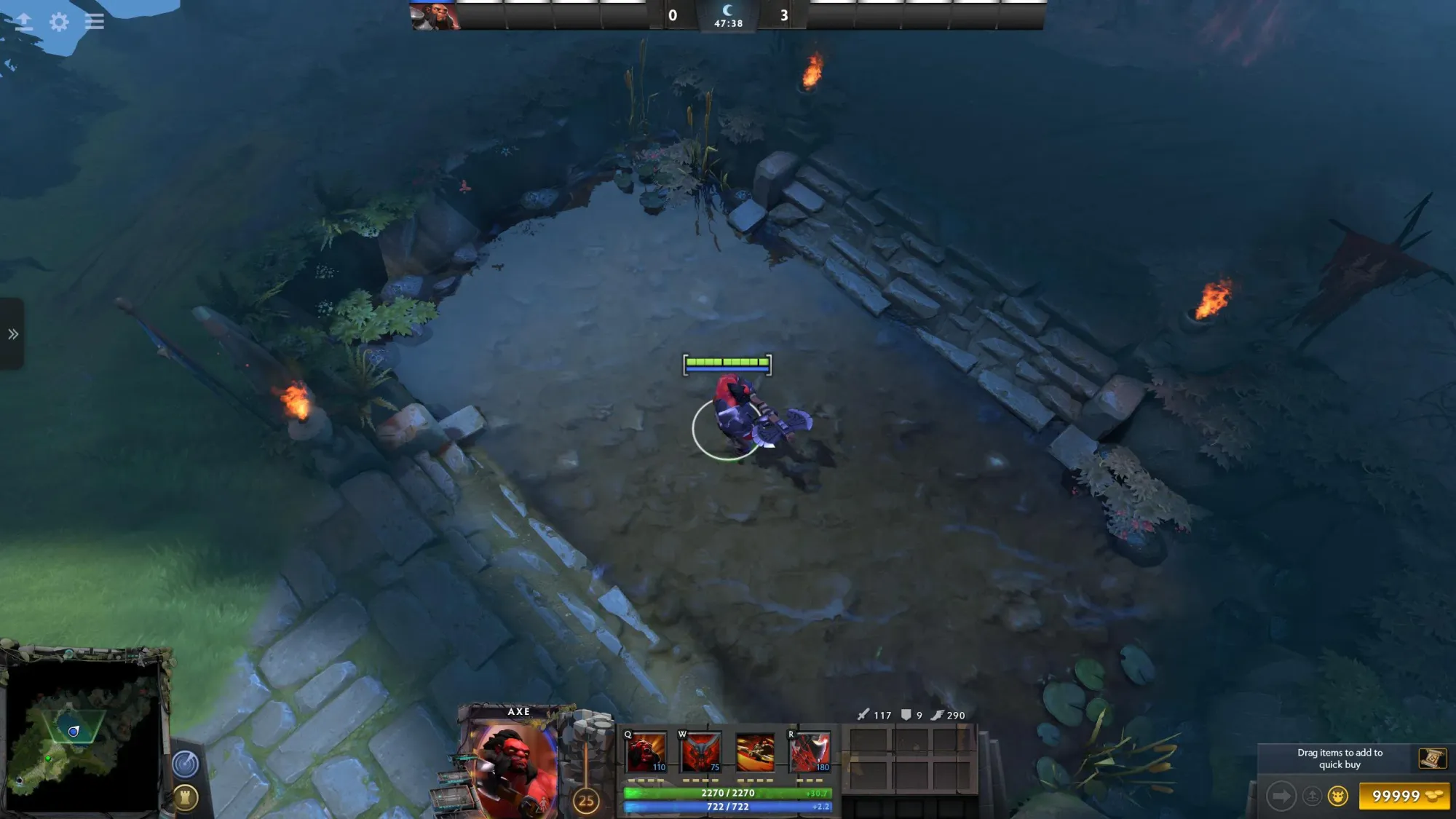 DOTA 2's more minimal HUD