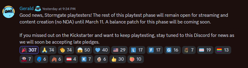 Stormgate Late Backer and NDA announcement